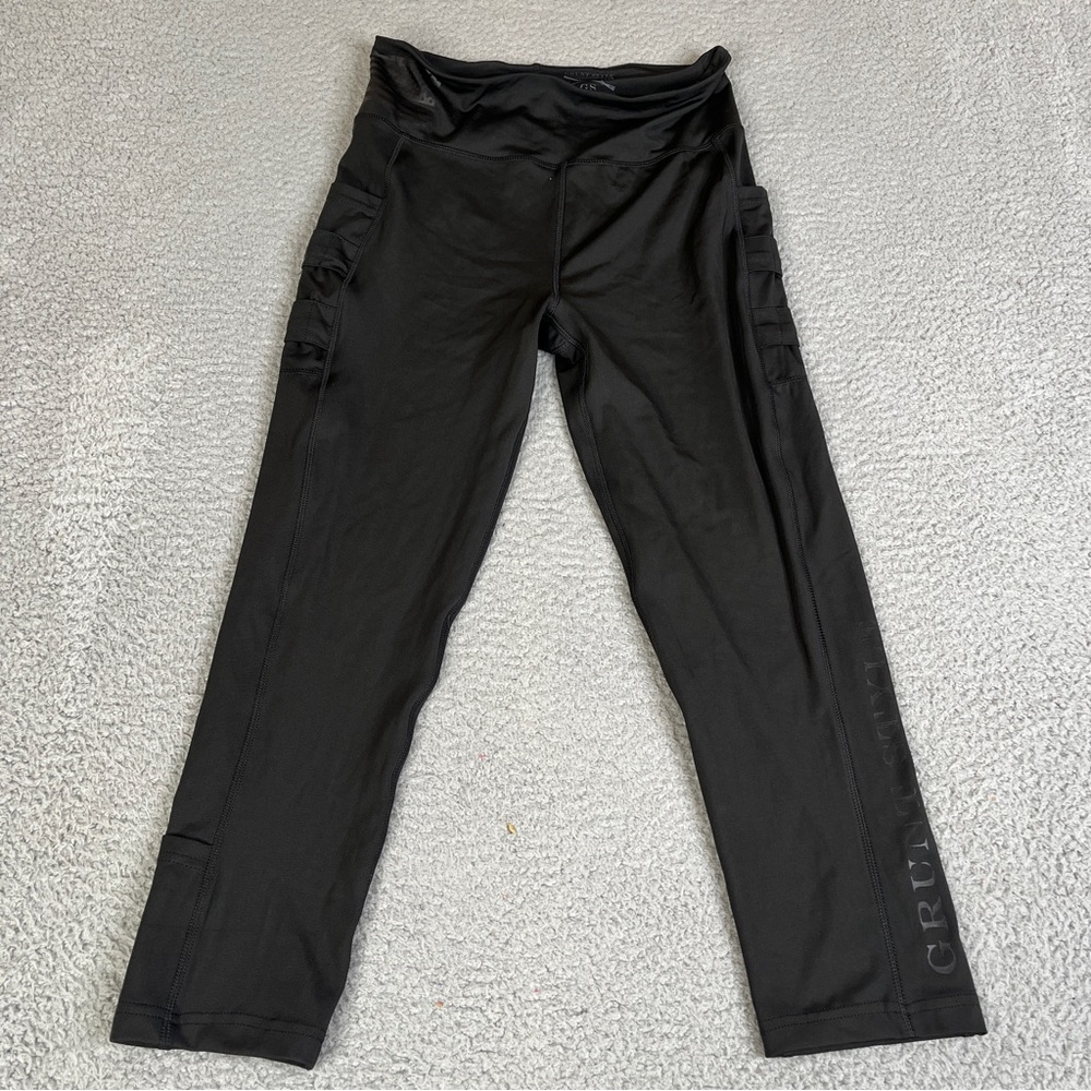 GRUNT STYLE Black Leggings Large Spellout